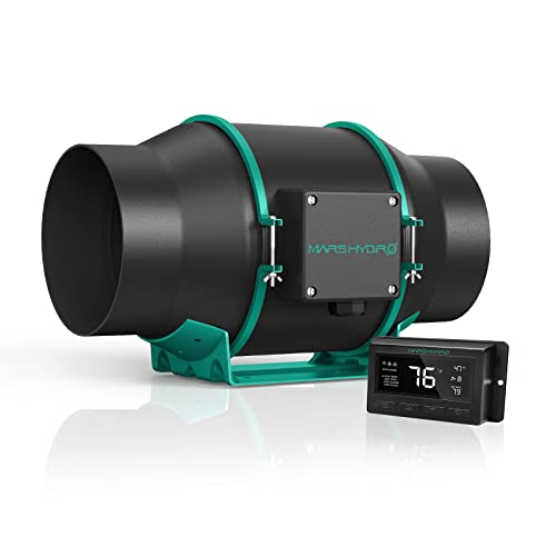 MARS HYDRO 6 Inch Inline Duct Fan with Temp Controller, Exhaust Fan for Grow Tents, Hydroponics