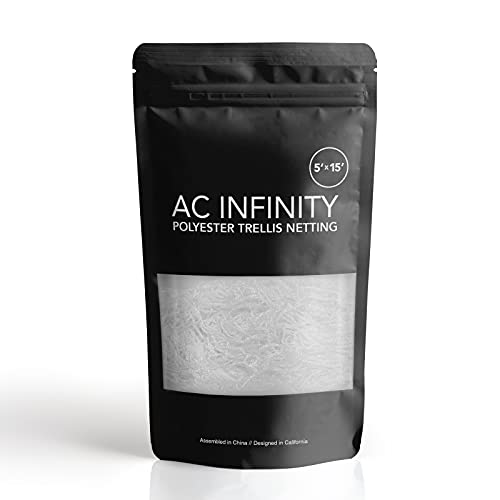 AC Infinity Polyester Plant Trellis Netting 5x15’, Heavy-Duty Scrog Net, Hydroponics Grow Net for Grow Tents, Gardening, and Horticulture