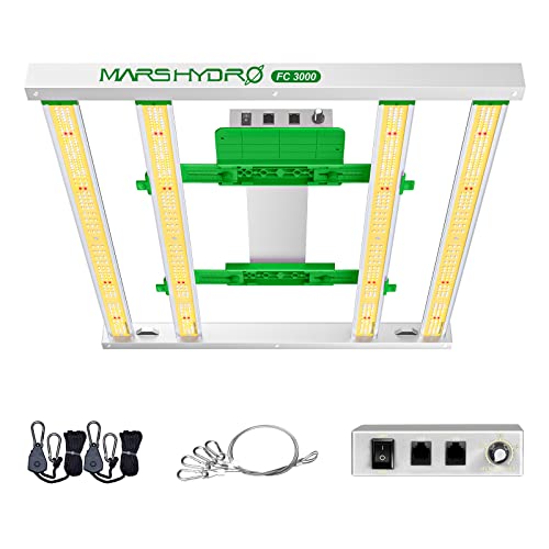 2023 MARS HYDRO FC3000 Samsung Grow Light, 300Watt Full Spectrum Led Grow Lights for Indoor Plants, 4 Bars with 896Pcs Diodes Samsung LM301B, Daisy Chain Dimmable for 3x3ft Grow Tent