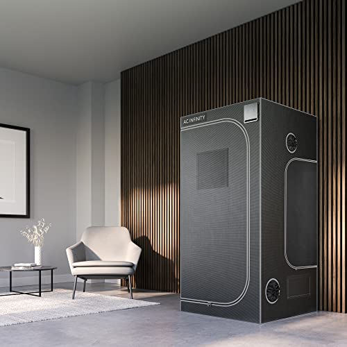 AC Infinity CLOUDLAB 733 Advance Grow Tent, 36”x36”x72” Thickest 1 in. Poles, Highest Density 2000D Diamond Mylar Canvas, 3x3 for Hydroponics Indoor Growing