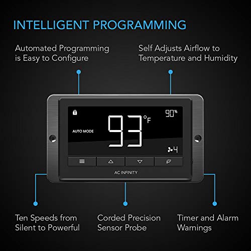 AC Infinity AIRTITAN T3, Ventilation Fan 6" with Temperature Humidity Controller, for Crawl Space, Basement, Garage, Attic, Hydroponics, Grow Tents