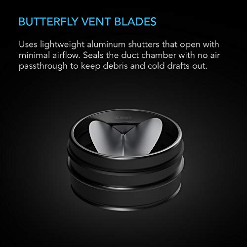 AC Infinity 6" Backdraft Damper, One-Way Airflow Ducting Insert with Spring-Loaded Folding Blades for 6” Ducting in Range Hoods and Bathrooms Fans