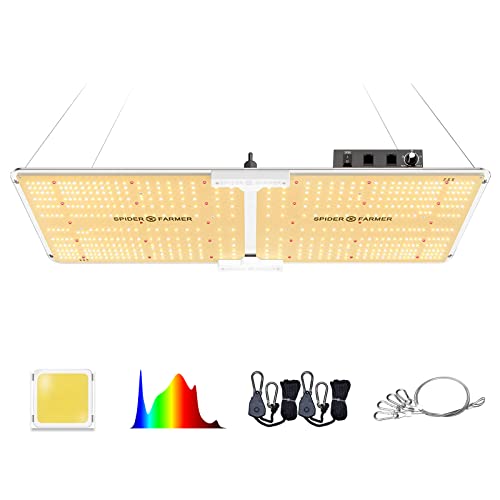 Spider Farmer SF2000 LED Grow Light with Samsung LM301B Diodes & Dimmable Lighting Full Spectrum Grow Light for Indoor Plants Veg Bloom Growing Lamps for 3x3/3x4/2x4 Grow Tent 2.7 umol/J