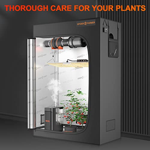 Spider Farmer Humidifier with Built-in Humidity Meter 4L 2-in-1 Cool Mist Top Fill Ultrasonic Humidifier with 12 Hrs Timer Remote Control Humidification and Humidity Setting for Baby and Plants Tent