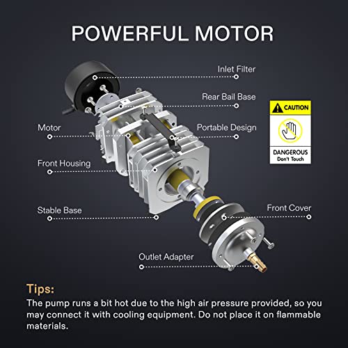 VIVOSUN Commercial Air Pump 1110 GPH 8 Outlet 50W 70L/min for Aquarium and Hydroponic Systems