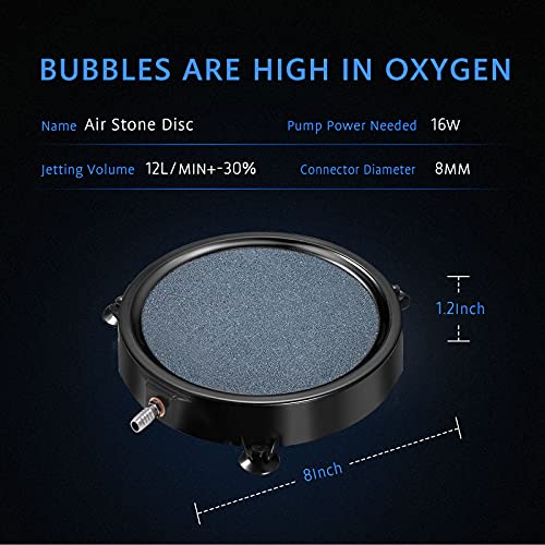 VIVOSUN Air Stone Disc 8 x 8 Inch with Shell and Sucker for Aquarium, Fish Tank and Hydroponics Air Pump