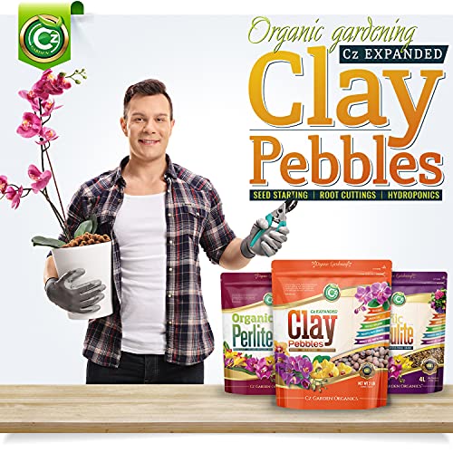 Organic Expanded Clay Pebbles LECA Grow Media for Plants, Orchids, DWC Hydroponics, Aquaponics, Aquaculture Garden Soil Additive Conditioner Amendment Ceramsite Aggregate Cz Garden