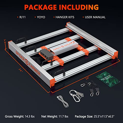 Spider Farmer G3000 Bar Style LED Grow Lights 300W with 896 Pcs Diodes 3x3ft Coverage Full Spectrum Dimmable Growing Lamp for Indoor Plants