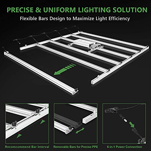 MARS HYDRO FC-E6500 LED Grow Light 5x5ft 730Watt with 3546pcs Diodes Full Spectrum Grow Light Bar Commercial Plant Growing Lamp for Vertical Farming, Achieve 2.8umol/J Detachable Precise Lighting