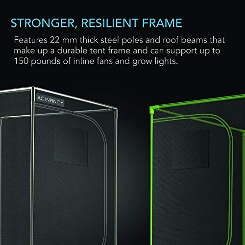 AC Infinity CLOUDLAB 899 Advance Grow Tent, 96"x96"x80" Thickest 1 in. Poles, Highest Density 2000D Diamond Mylar Canvas, 8x8 for Hydroponics Indoor Growing