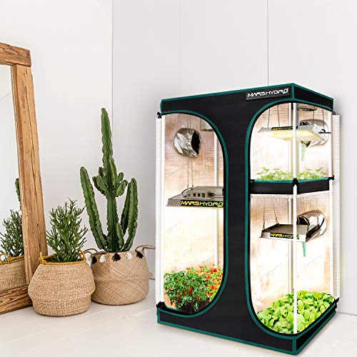 MARS HYDRO 2 in 1 Grow Tent, 36"x24"x55", 3x2 Reflective Mylar Grow Tents with Removable Floor Tray for Indoor Plant Growing Room for TS600/TS1000/SP150