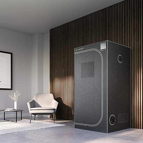 AC Infinity CLOUDLAB 811 Advance Grow Tent, 120"x120"x80" Thickest 1 in. Poles, Highest Density 2000D Diamond Mylar Canvas, 10x10 for Hydroponics Indoor Growing