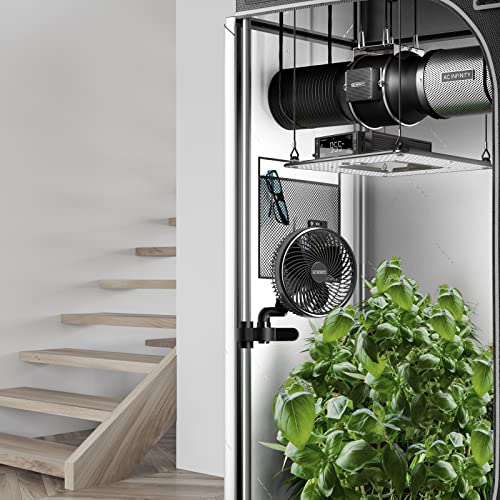 AC Infinity CLOUDRAY S6, Grow Tent Clip Fan 6” with 10-Speeds, EC-Motor, Weatherproof IP-44, Quiet Hydroponics Circulation Cooling (Black, Auto Oscillation)