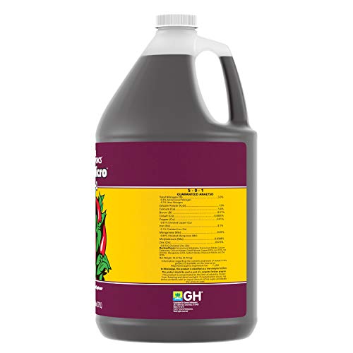 General Hydroponics FloraMicro 5-0-1, Use with FloraBloom & FloraGro For A Tailor-Made Nutrient Mix Ideal for Hydroponics, 1-Gallon