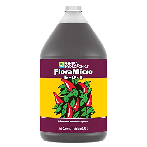 General Hydroponics FloraMicro 5-0-1, Use with FloraBloom & FloraGro For A Tailor-Made Nutrient Mix Ideal for Hydroponics, 1-Gallon