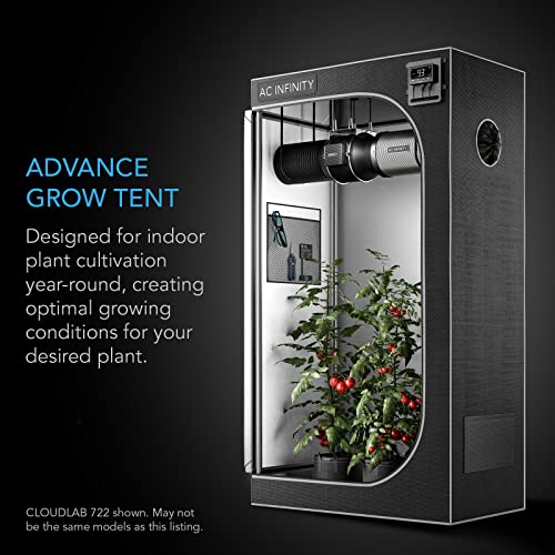 AC Infinity CLOUDLAB 844 Advance Grow Tent, 48”x48”x80” Thickest 1 in. Poles, Highest Density 2000D Diamond Mylar Canvas, 4x4 for Hydroponics Indoor Growing