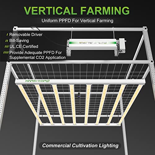 MARS HYDRO 800Watt FC-E8000 LED Grow Light 5x5ft with 3928pcs Diodes Full Spectrum Grow Light Bar Commercial Plant Growing Lamp for Vertical Farming, Achieve 2.8umol/J Detachable Precise Lighting