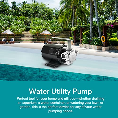 VIVOSUN 330 GPH Water Transfer Utility Pump 115V 1/10HP with Water Hose Kit, Impeller and Gasket