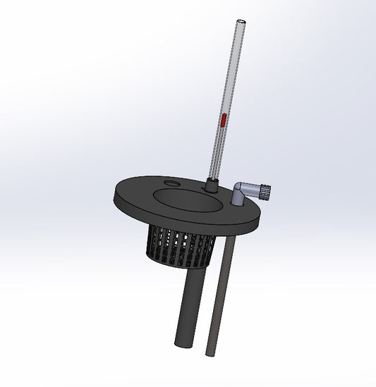 HYDROPONIC DWC - bucket basket lid with built in water level meter 3.5 and 5 gallon versions