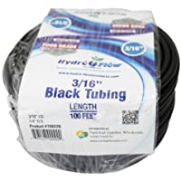 Hydro Flow 100 ft Vinyl Tubing, Black - 3/16 ID x 1/4 OD